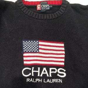 Vintage Chaps Ralph Lauren Flag Knit Sweater